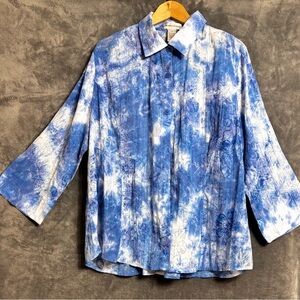 Stylish Blue Tie-Dye Men's Casual Shirt